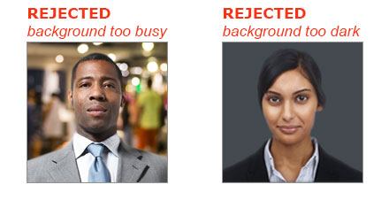 Photo Examples - EPIC, Confirming Your Identity - Too Busy Too Dark